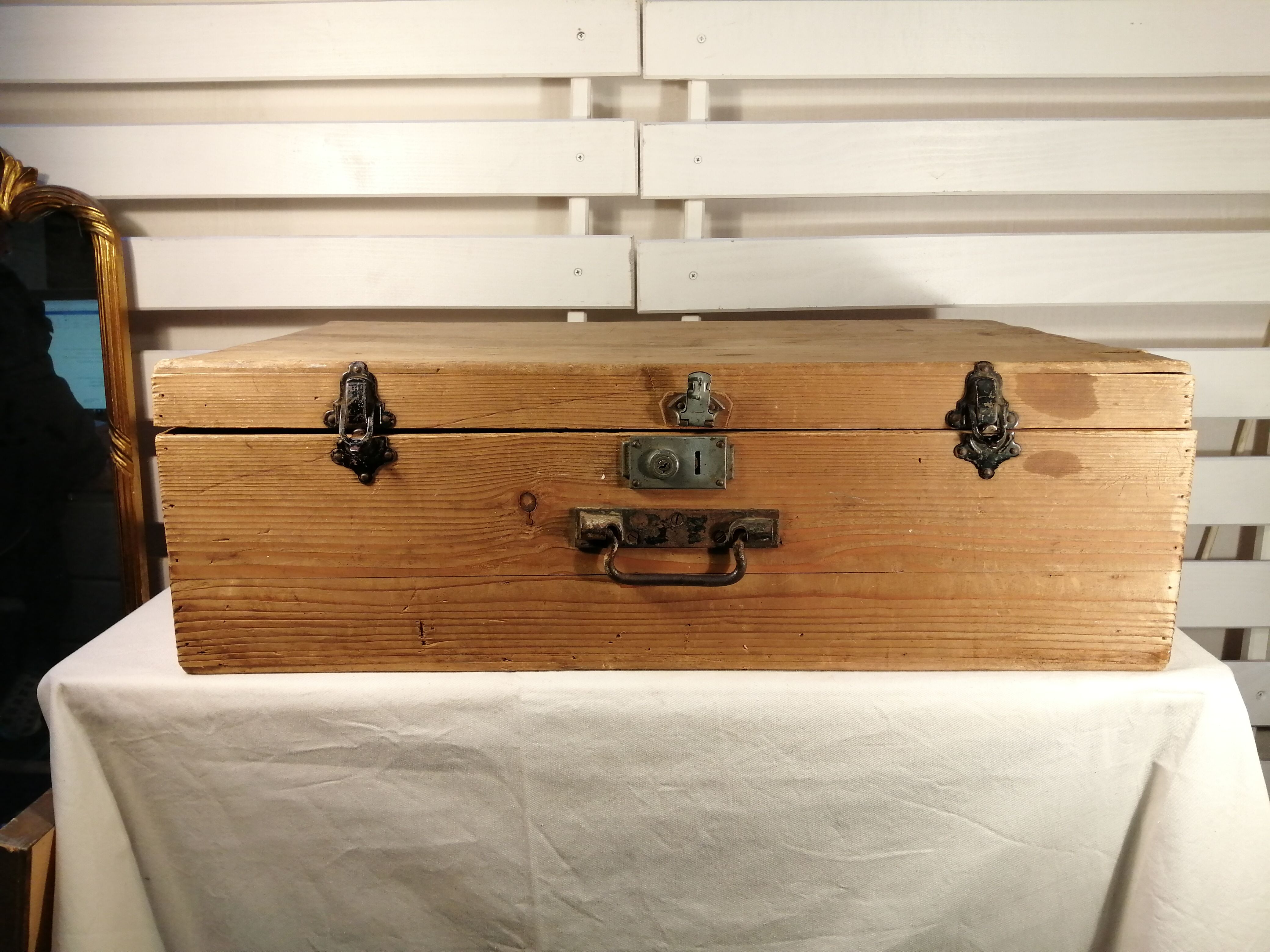 Old wooden suitcase - vintage