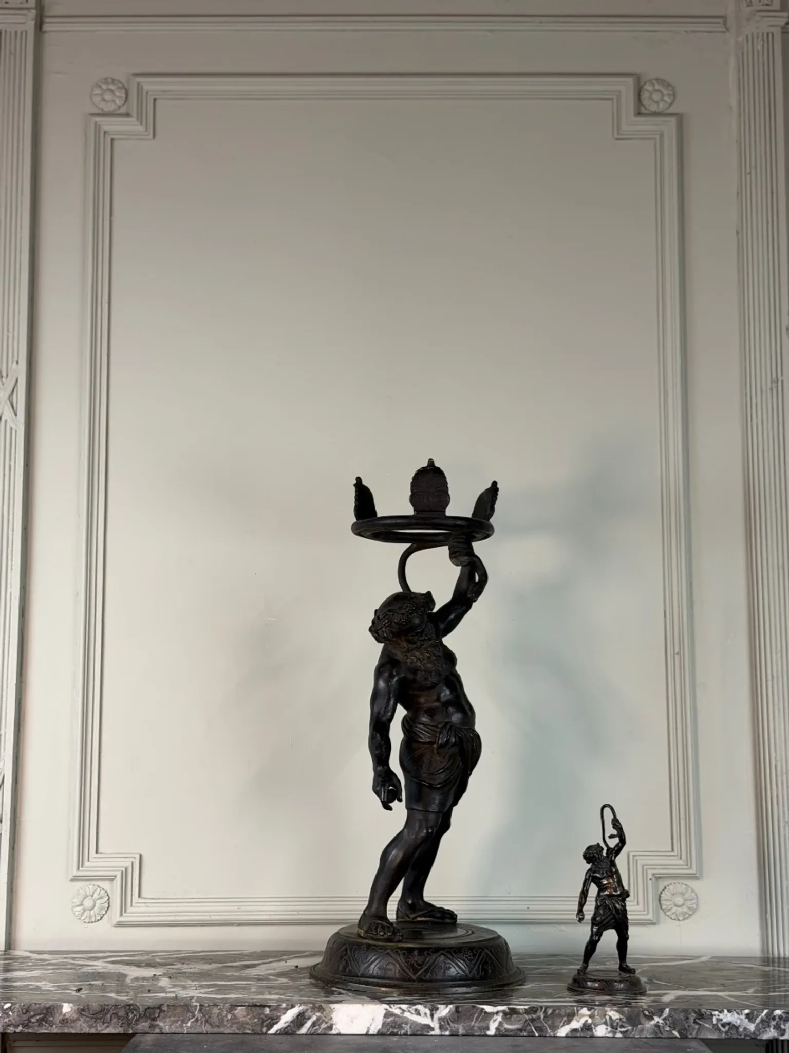 Drunken Silenus, black patinated bronze after the Antique circa 1880