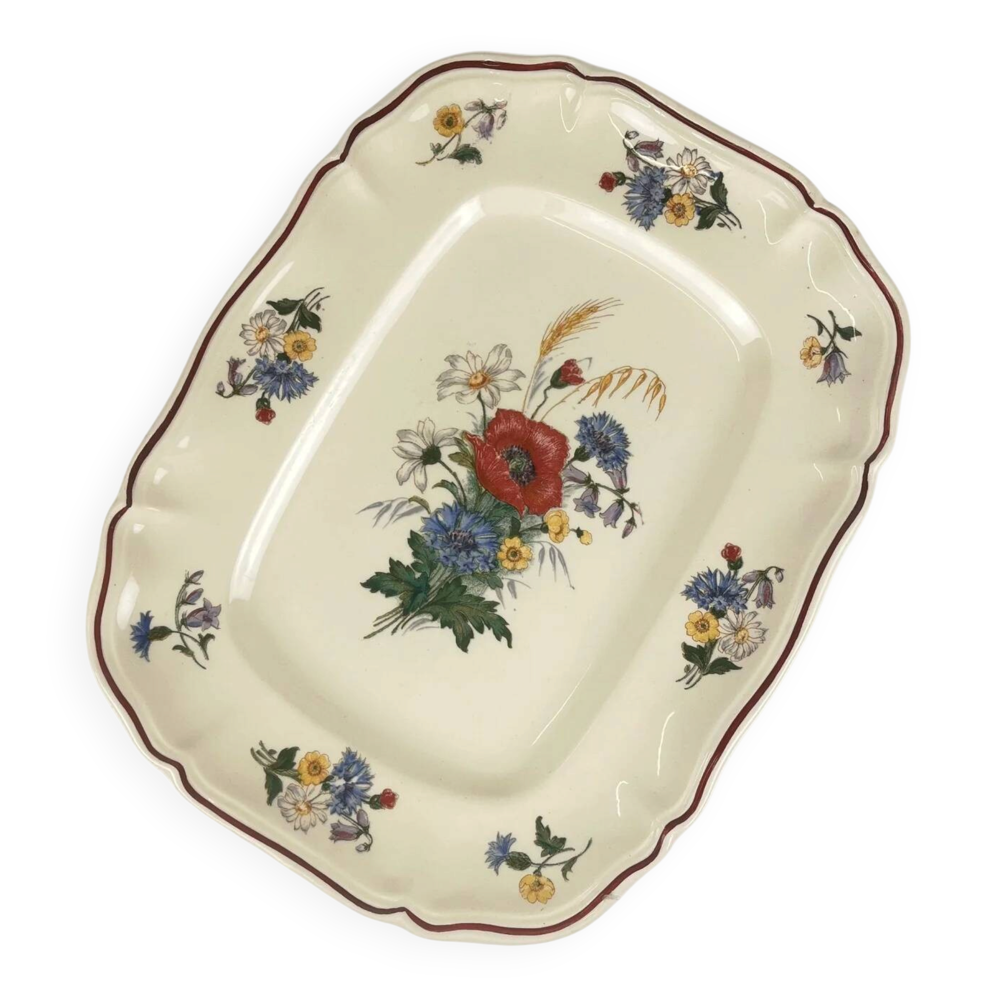 Large rectangular dish "Agreste" Sarreguemines, early 20th century.