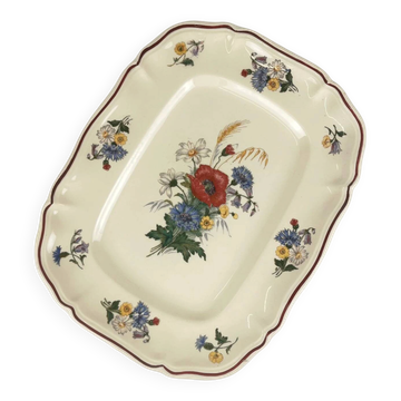 Large rectangular dish "Agreste" Sarreguemines, early 20th century.