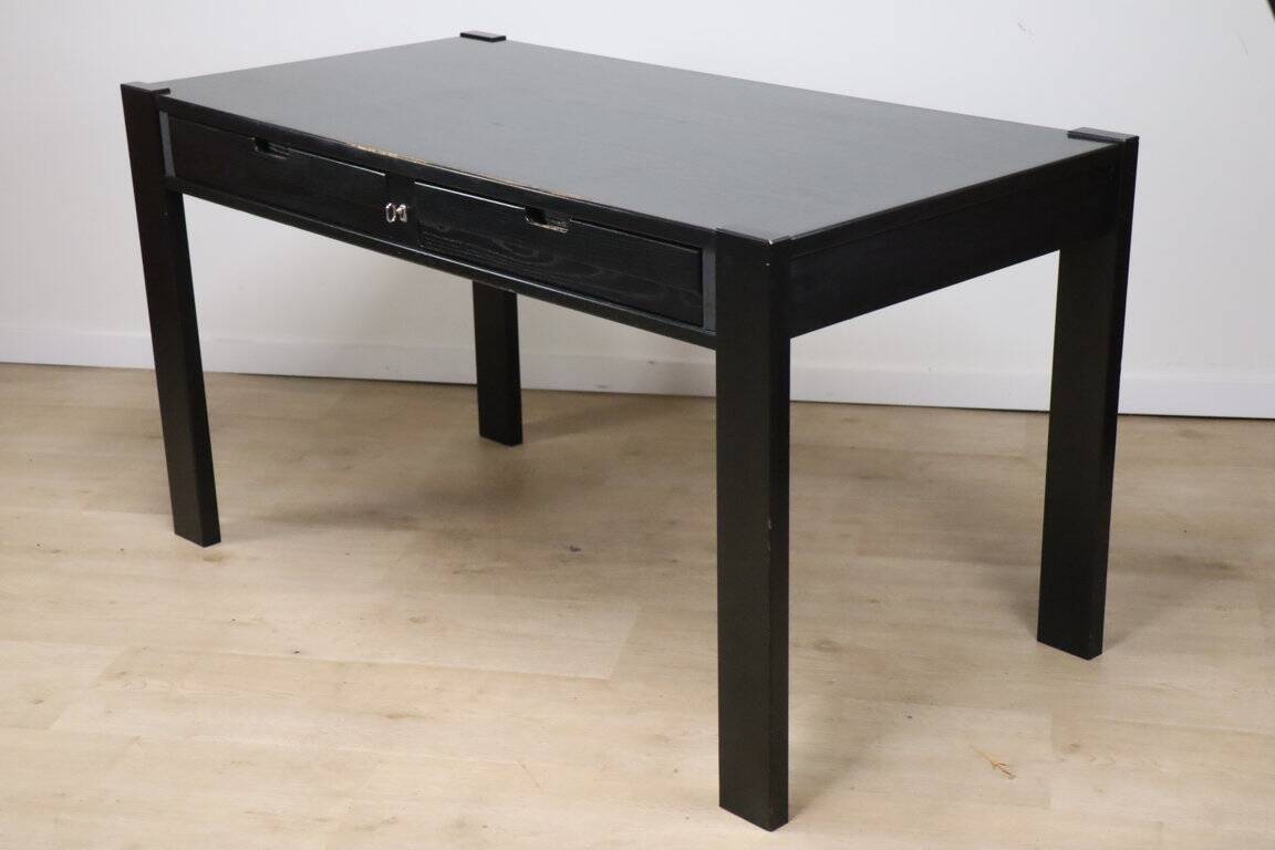 Vintage Simat edition desk in blackened wood, 1980