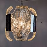 JT Kalmar chandelier, frosted murano glass, space age, Austria 1970