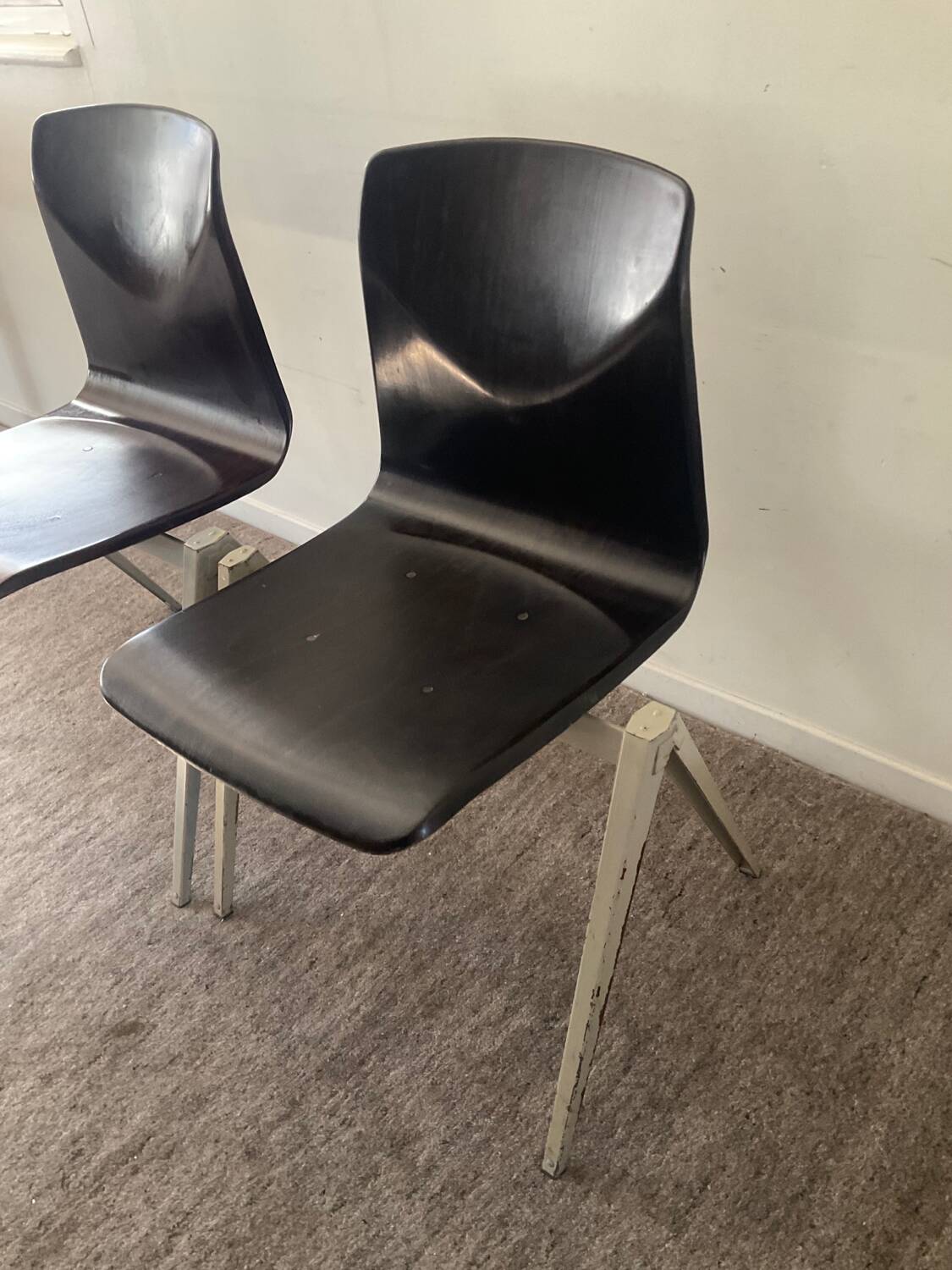Pair of Pagholz-Germany industrial chairs from the 50s-60s
