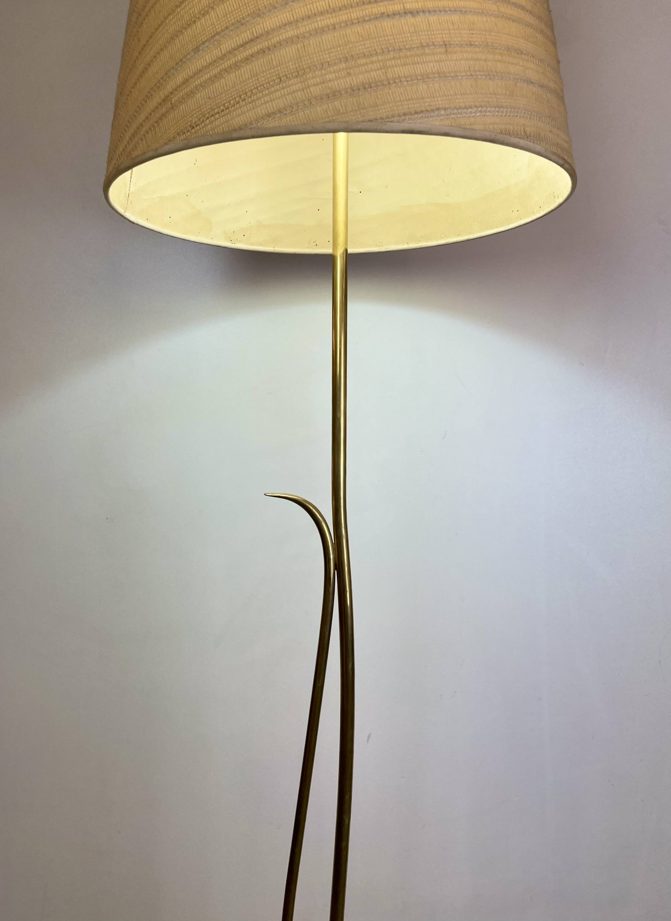 Mid-Century Brass Floor Lamp, 1950s