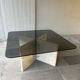 Vintage marble and smoked glass coffee table 70's