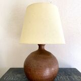 Lampe céramique, câble 2 M tissu neuf, abat-jour coton