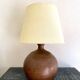 Lampe céramique, câble 2 M tissu neuf, abat-jour coton