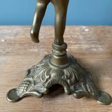 Old candlestick candlestick cherub in bronze
