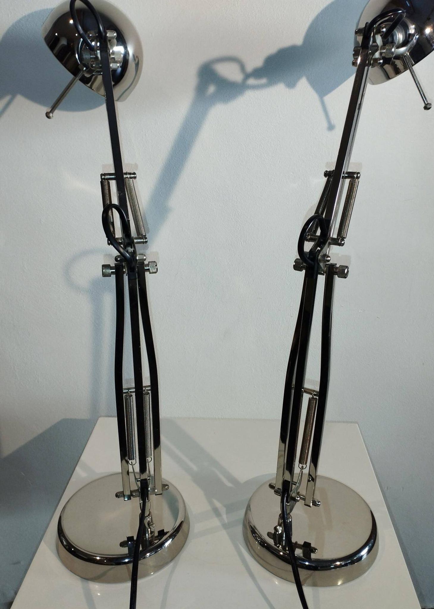 Pair of articulated lamps vintage 1980s industrial design