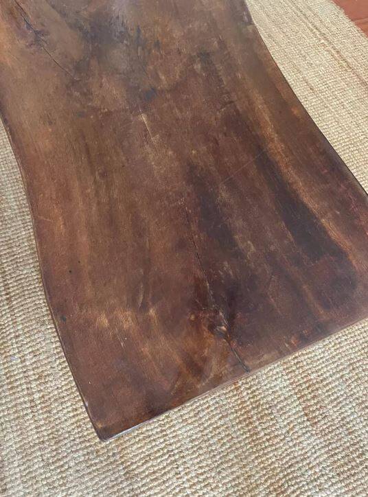 Brutalist teak coffee table