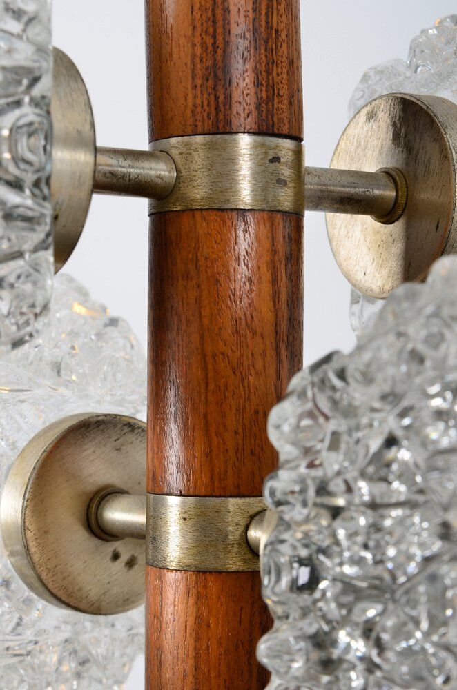 Temde chandelier with frosted glass elements, 1960s