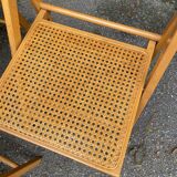 5 or 6 Scandinavian folding cane chairs 1970