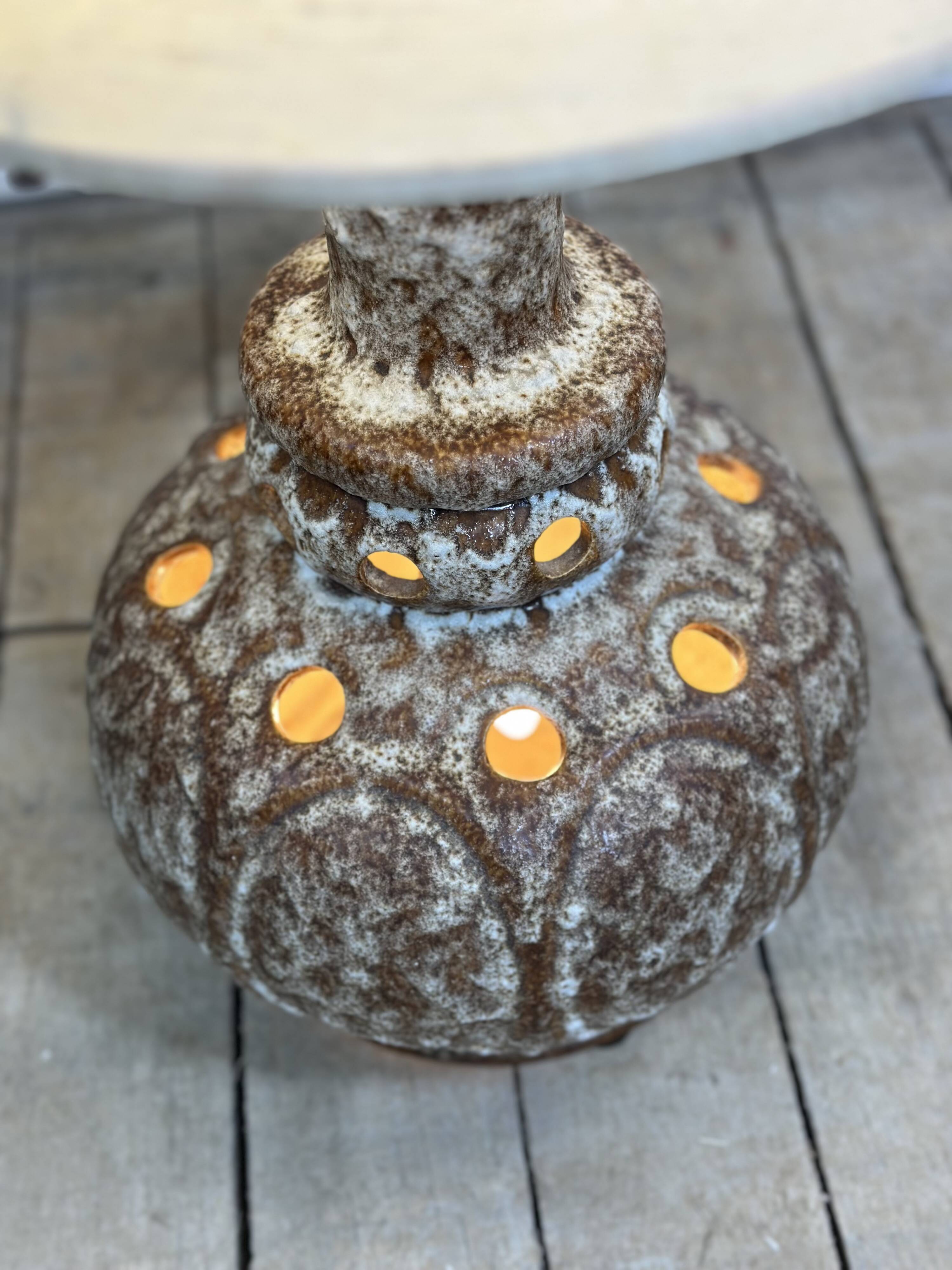 Vintage 70's German glazed ceramic lamp