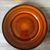 Vintage set of 6 large brown Luneville plates