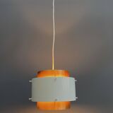 Metal, white and brass color pendant lamp by VEB 1960s