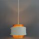 Metal, white and brass color pendant lamp by VEB 1960s