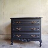 Vintage black chest of drawers