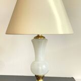 LAMPE Verre OPALIN et Laiton VINTAGE