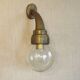 Old French Heavy Cast Bronze Marine Nautical Wall Light Glass Ball Shade 5101