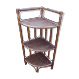 Vintage rattan corner shelf