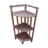 Vintage rattan corner shelf