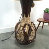 Lampe en céramique marron de Besigheimer Leuchten avec base éclairée