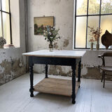 Butcher's table work central island marble