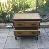 Commode en rotin 2 couleurs
