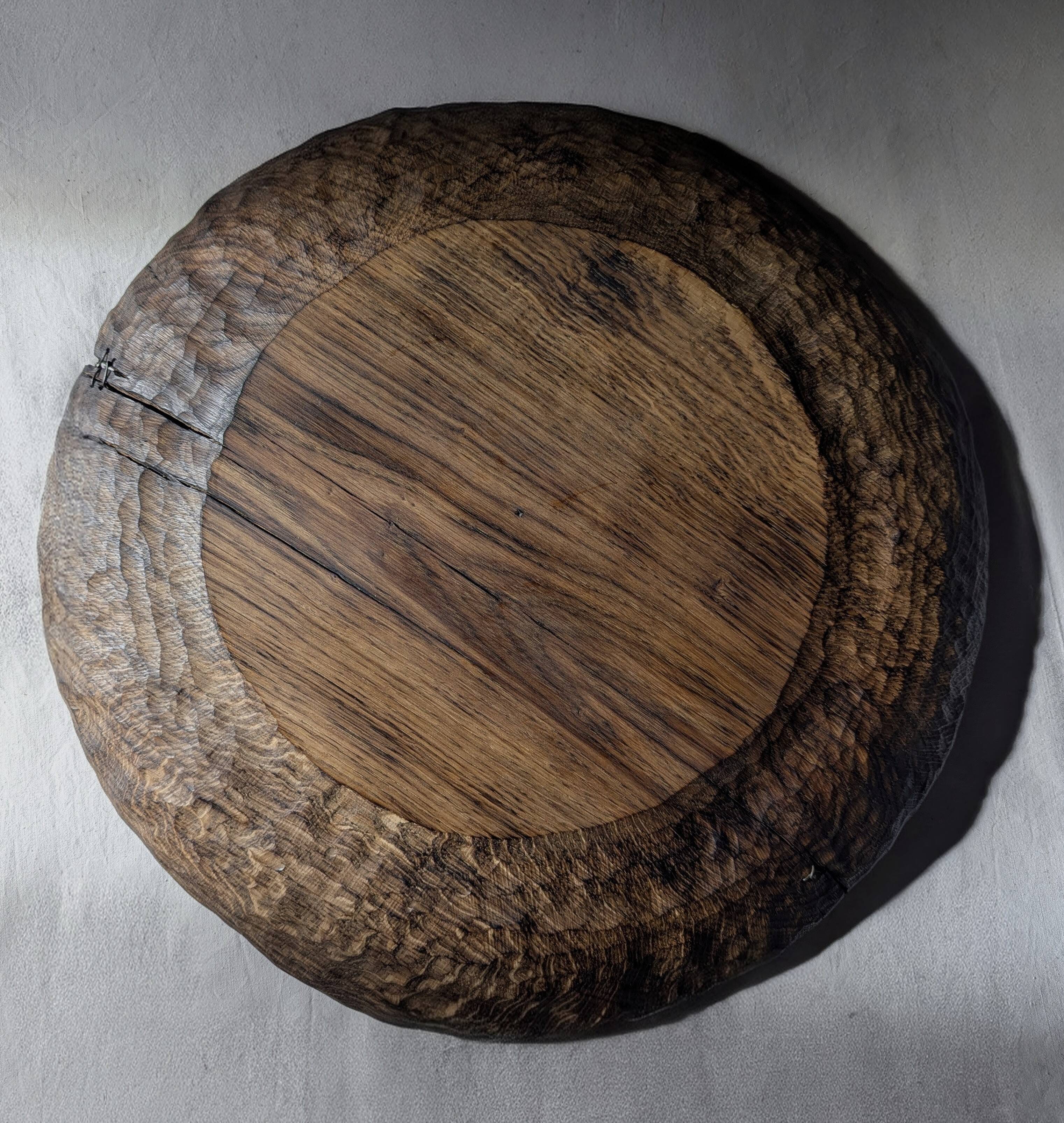 Carved oak plate
