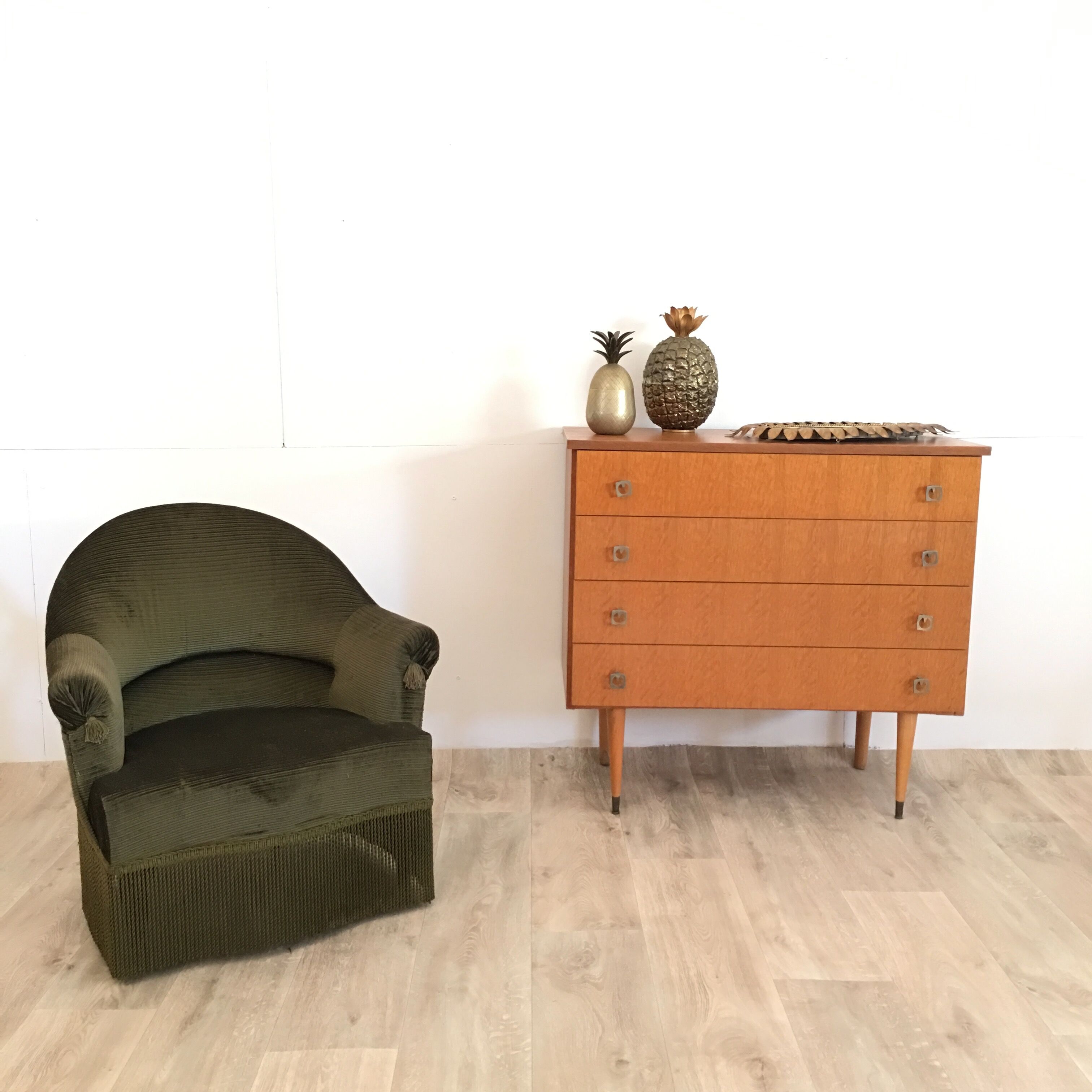 Pair of Toad green velvet armchairs