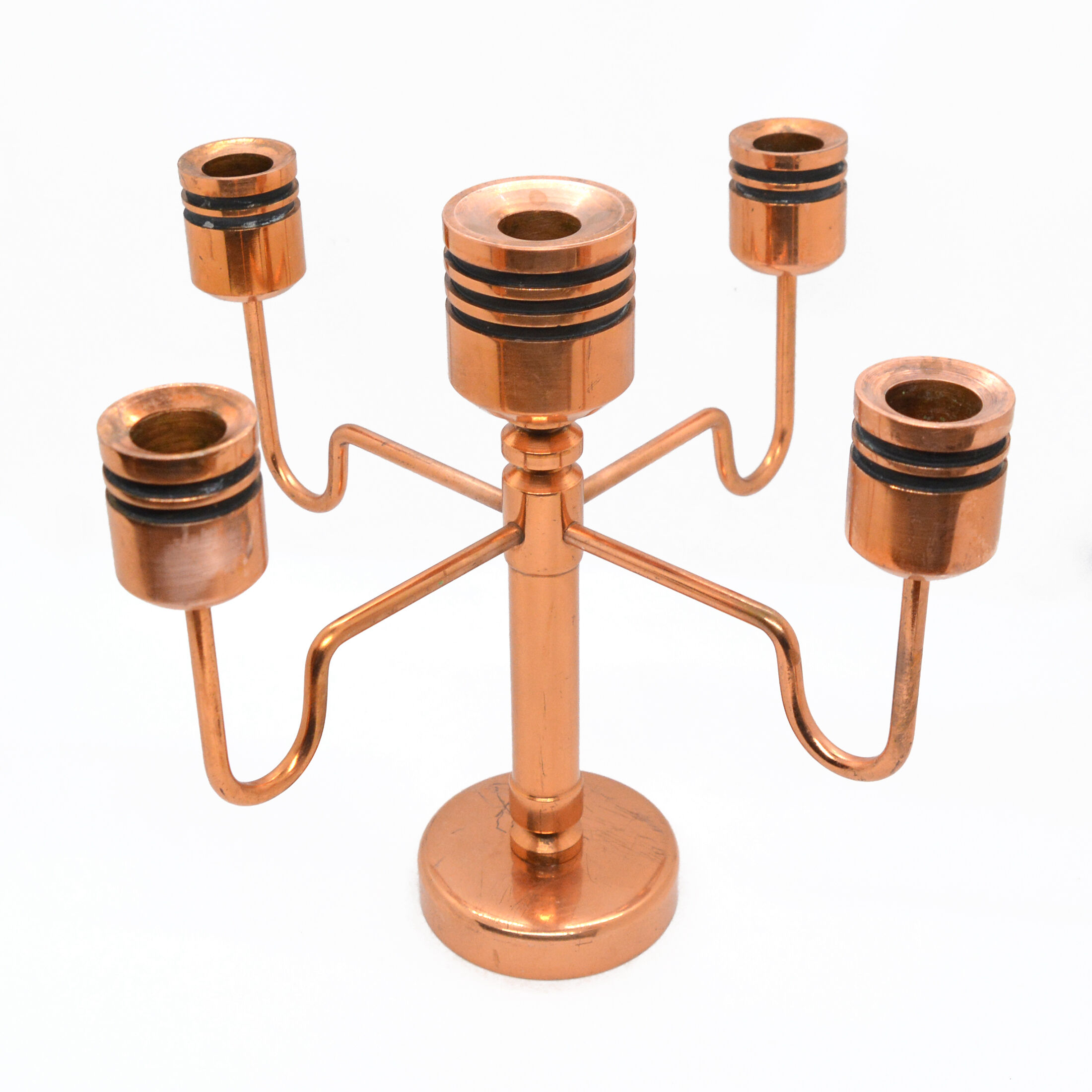 Copper five-arm candlestick Denmark 1960s