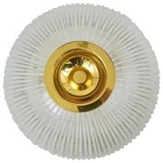 Large striped glass ceiling lamp in brass, Limburg, Germany, 1970s.
