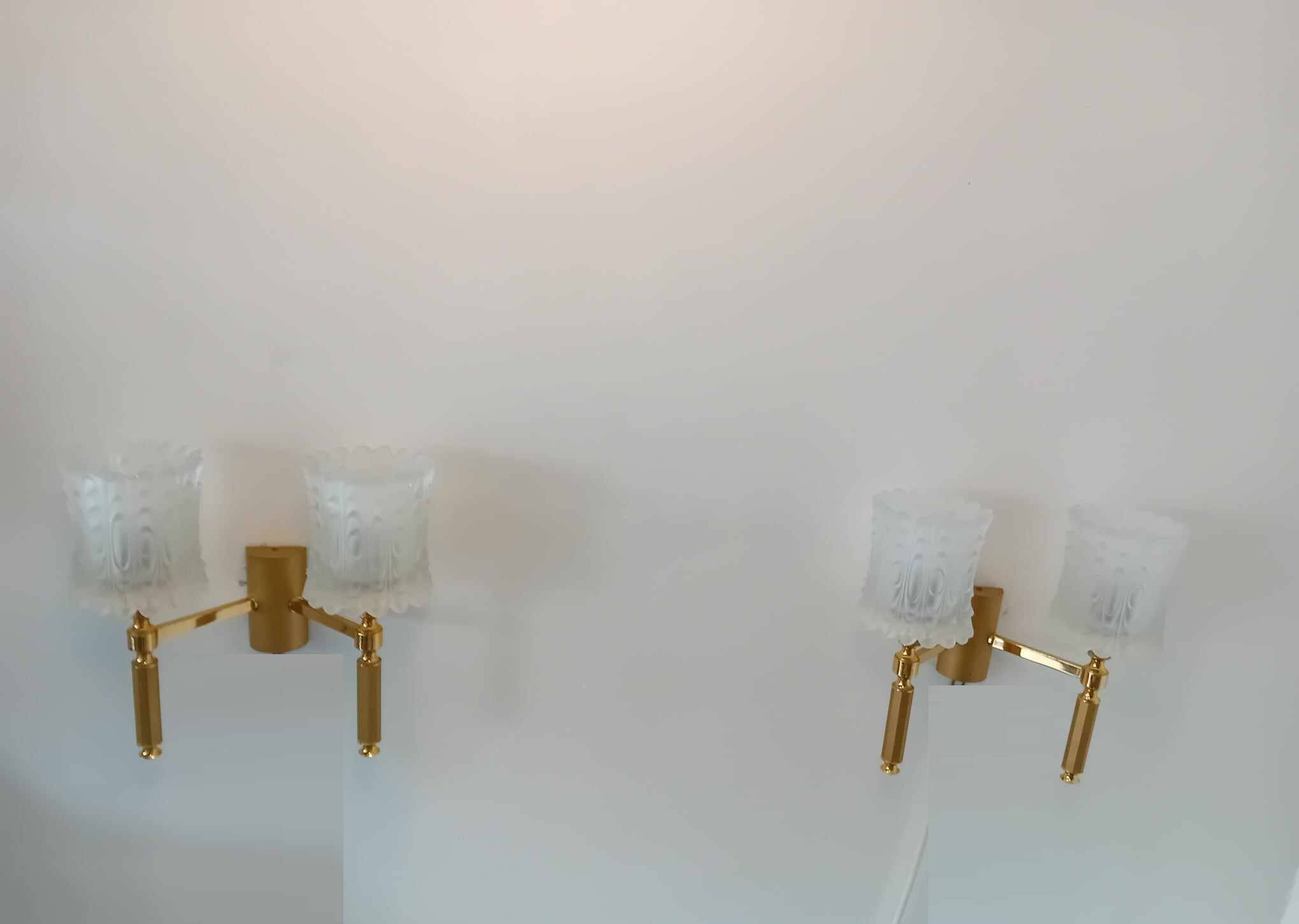 Pair of maison lunel paris france wall lights with 2 lights