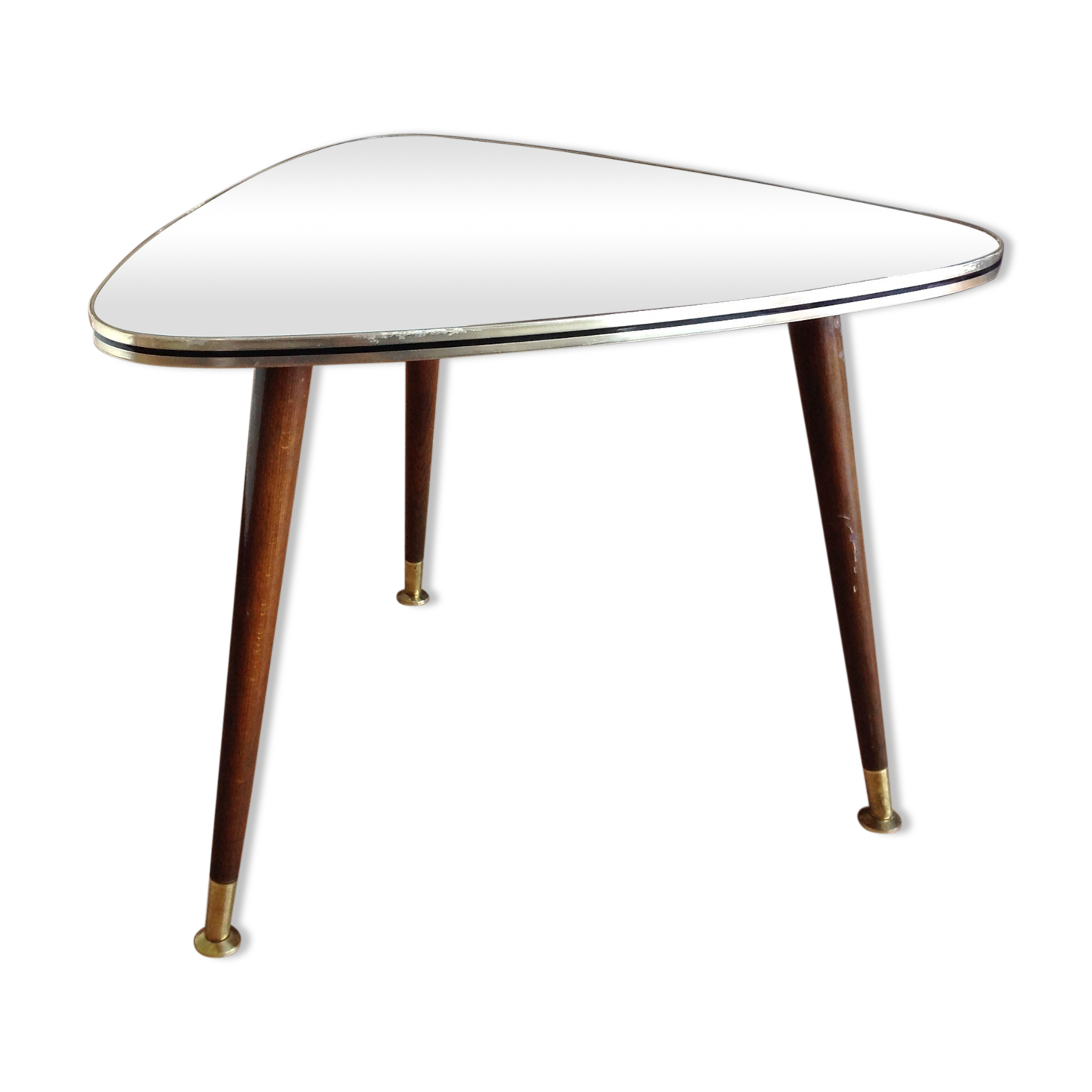 Tripod triangular coffee table / vintage 50-60s