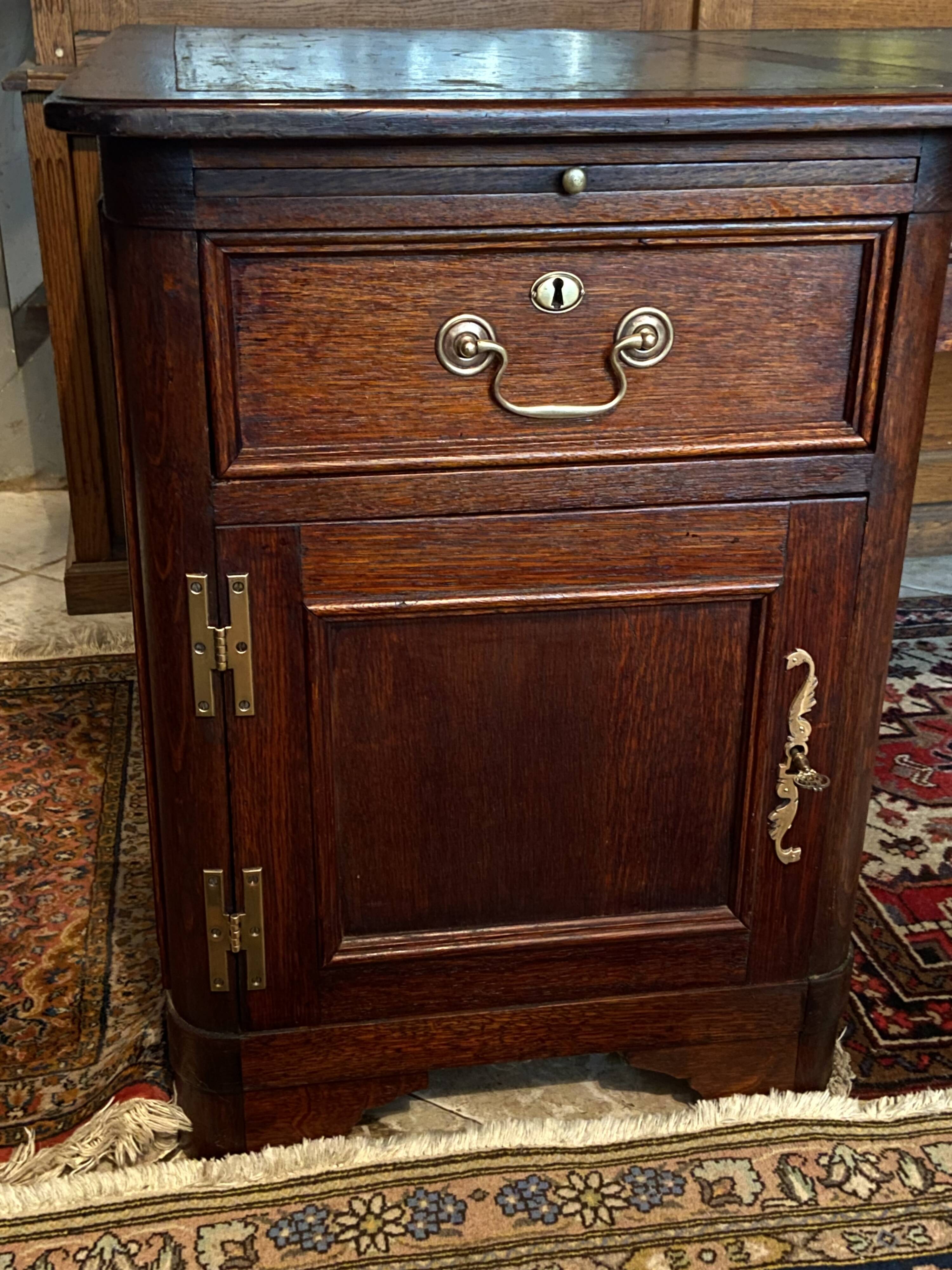 Immense oak solid wood staff desk in English style 248 x 114 cm