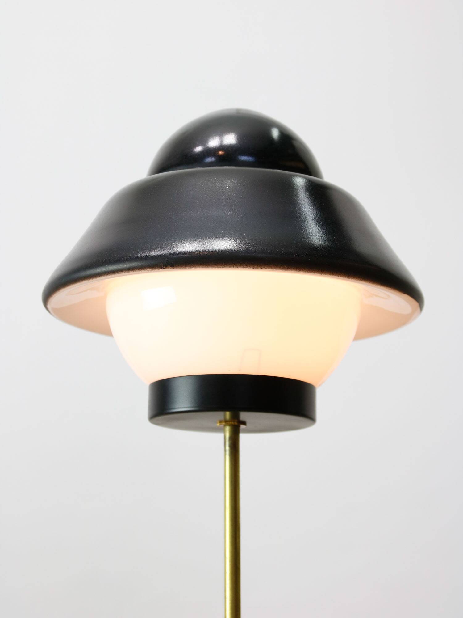 Mid-century Italian Brass & Glass Table Lamp, 1960s
