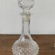 Pair of Arques crystal glass carafes, diamond point pattern, with their stoppers