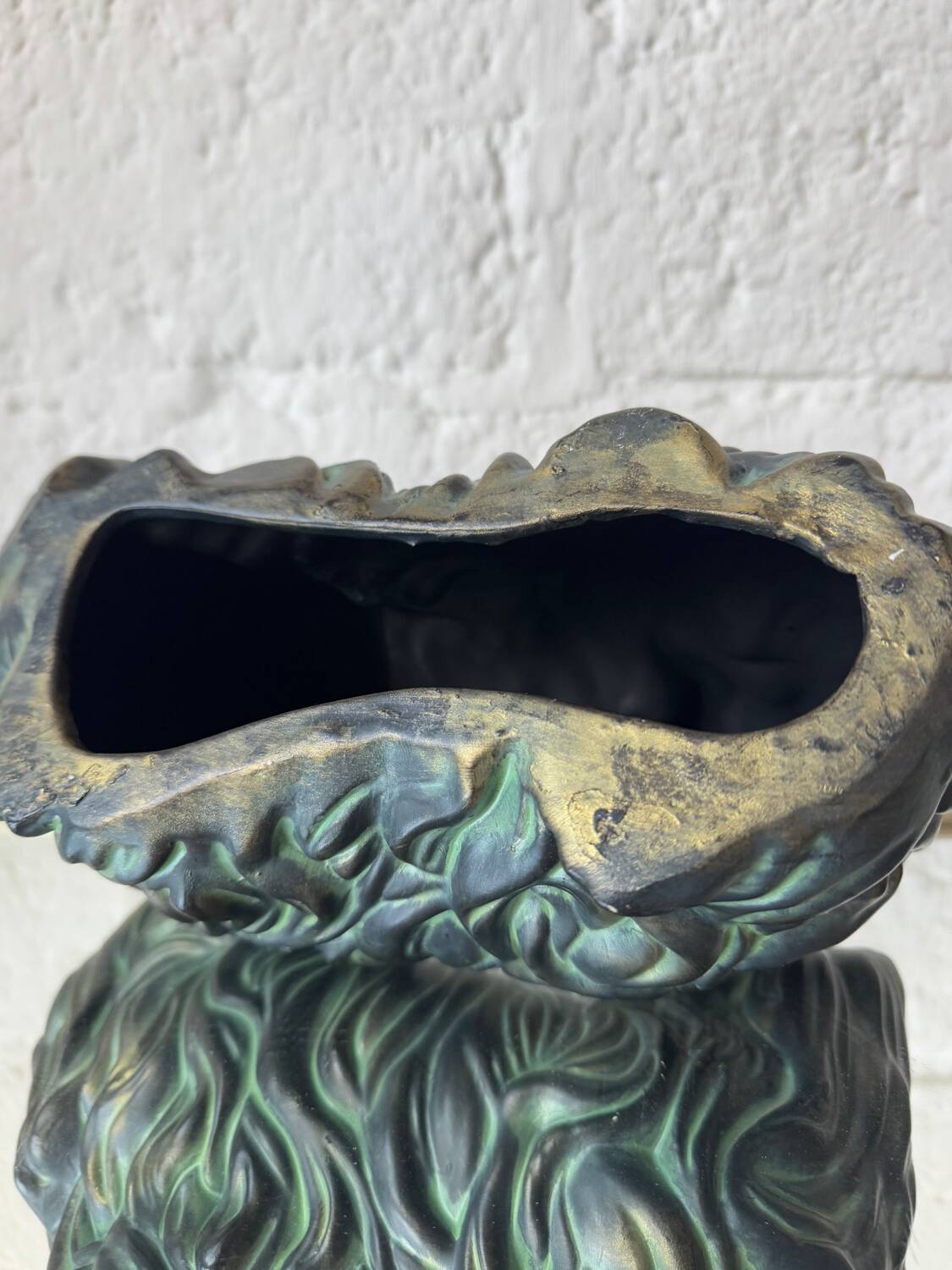 Pekingese dog, ceramic with bronze patina, 1960s