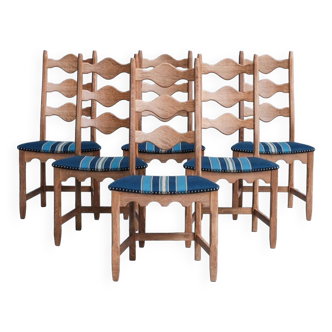 Set of Six Henning Kjaernulf Oak Mid-Century Dining Chairs (6)