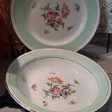 Ensemble de 2 plats de service demi porcelaine ancien l Amandinoise