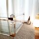 Coffee table in Altuglass "Romeo" 70s/80s