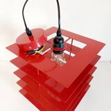 Designer red metal pendant light