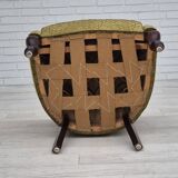 1950s, Danish lounge chair, reupholstered, green furniture fabric.