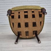 1950s, Danish lounge chair, reupholstered, green furniture fabric.