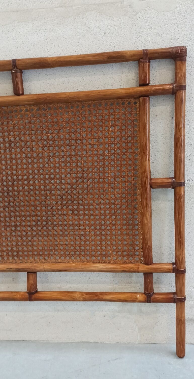 Traditional bamboo and cane headboard, 70's