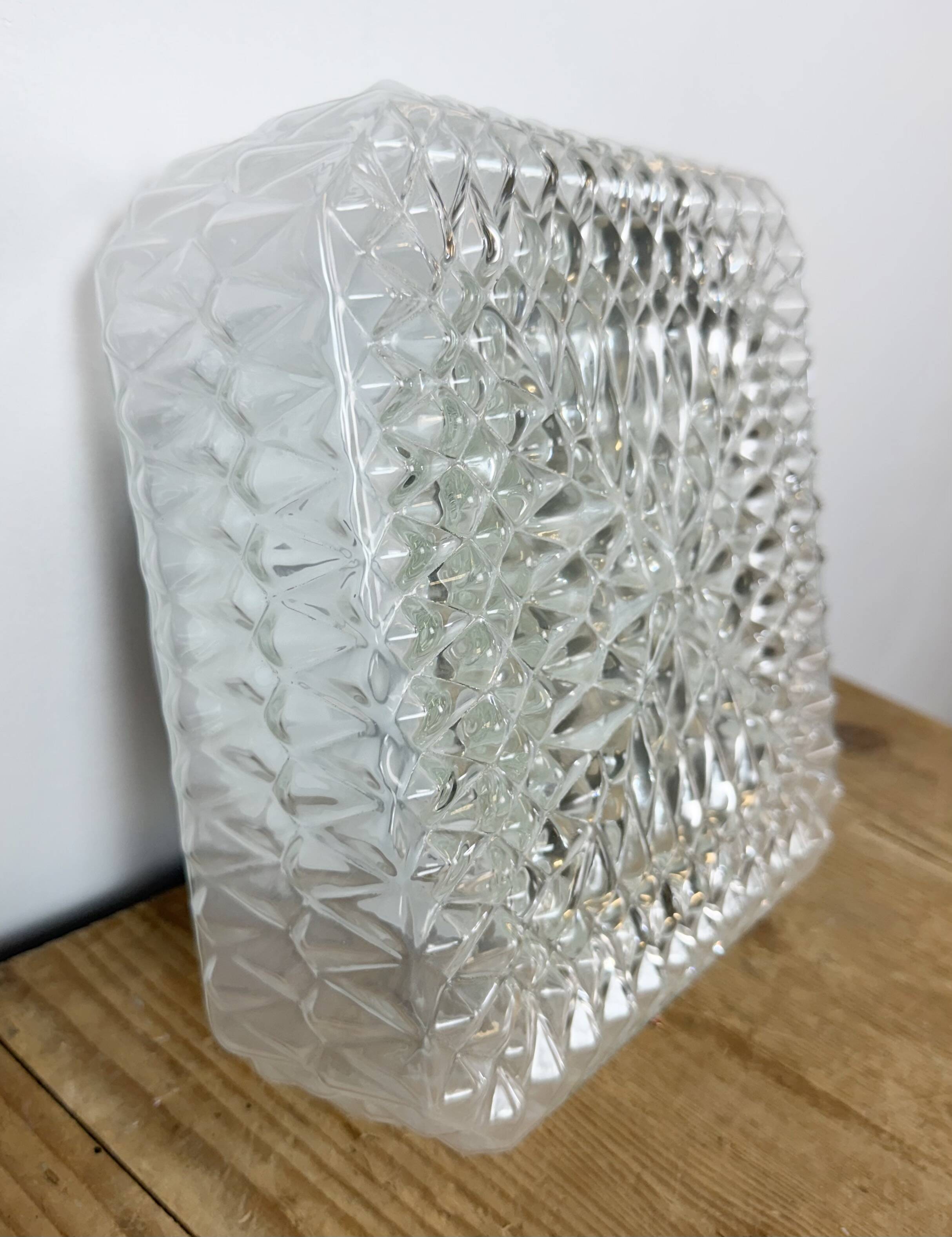 Vintage Glass Wall or Ceiling Light, 1970s