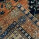 3x7 Red Navy Blue Geometric Persian Rug, 102x223Cm