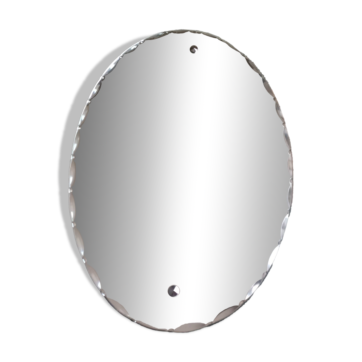 Miroir ovale biseauté Art Déco