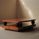 Large coffee table in elm burl, circa 1970.