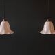 Pair of antique porcelain pendant lamps